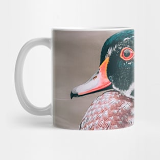 Autumn Wood Duck Swimming in a Pond Photograph Mug